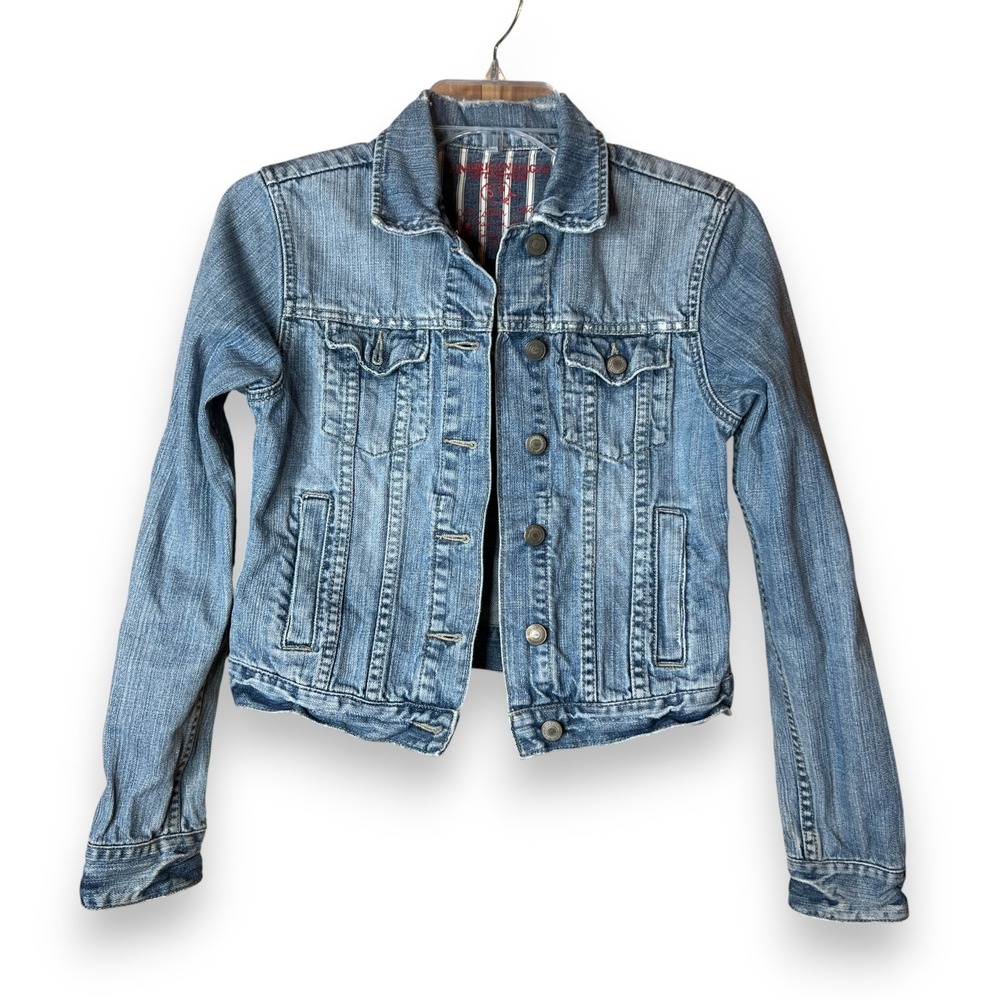 AMERICAN EAGLE Women's Size S Small Denim Jean Jacket Cropped Cotton